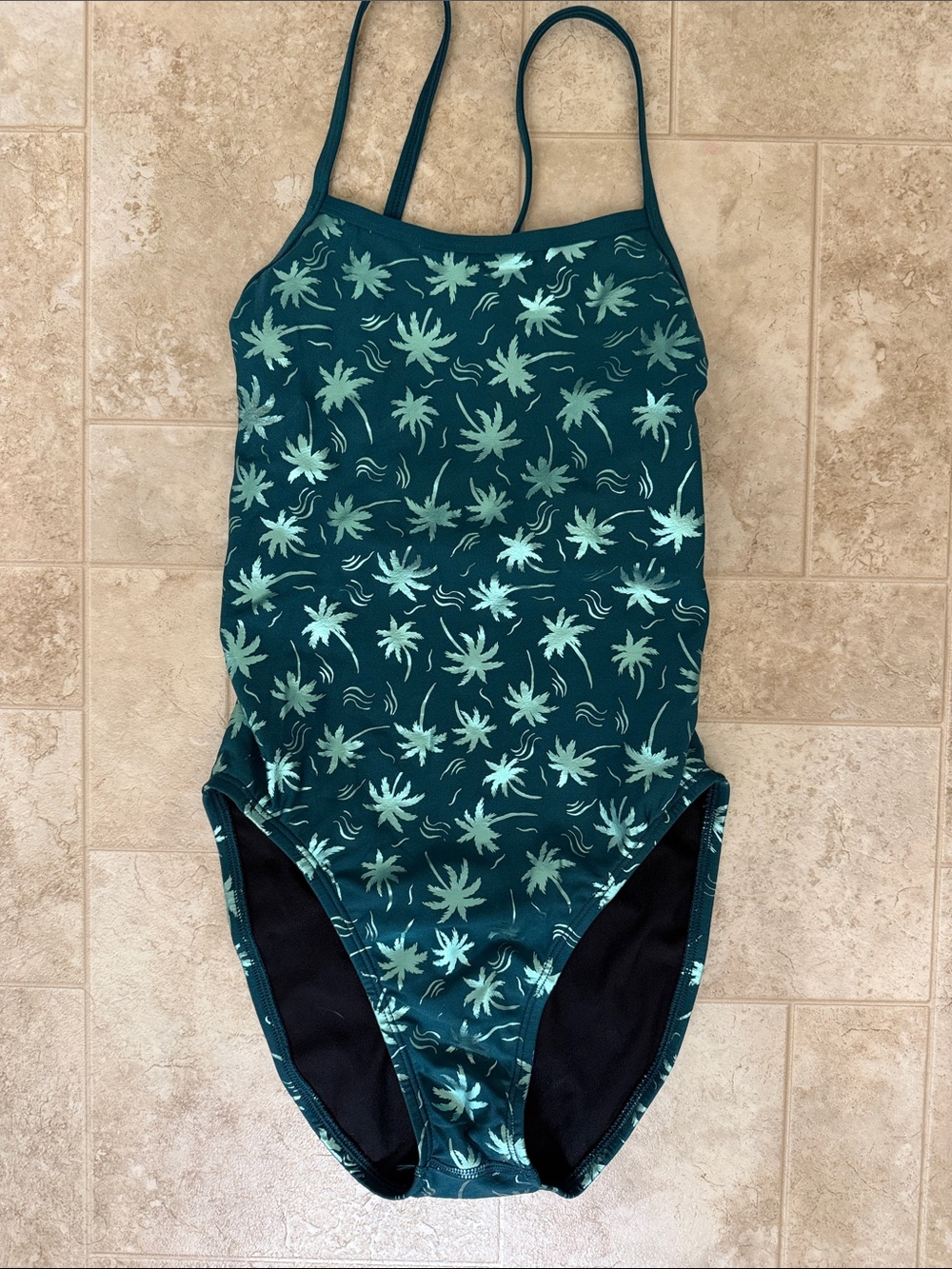 Jolyn Clothing Teal Palm-Print One-Piece Swimsuit